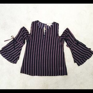 Michael Kors Cold-Shoulder Flare-Sleeve Blouse NWT